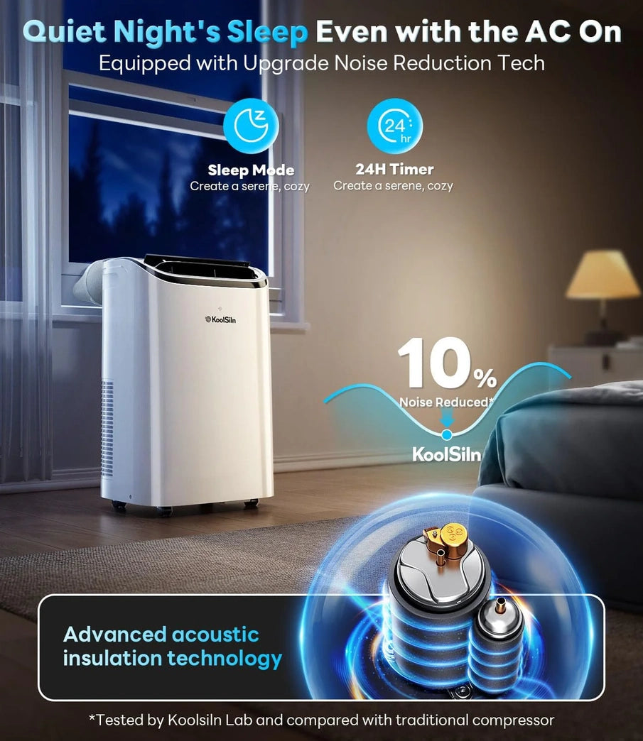 14,000 BTU Portable Air Conditioner Cools Up To 700 Sq. Ft, Auto-Evaporation Low Noise Portable AC Unit With Remote Control Fits For Large Room