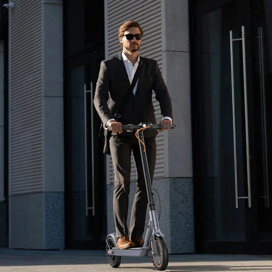 Electric Scooter, 350W/500W Powerful Motor, 8.5 In./10 In. Solid Rubber Tires, 19/22 Mph, 28/21/12 Mile Range, Dual Brakes
