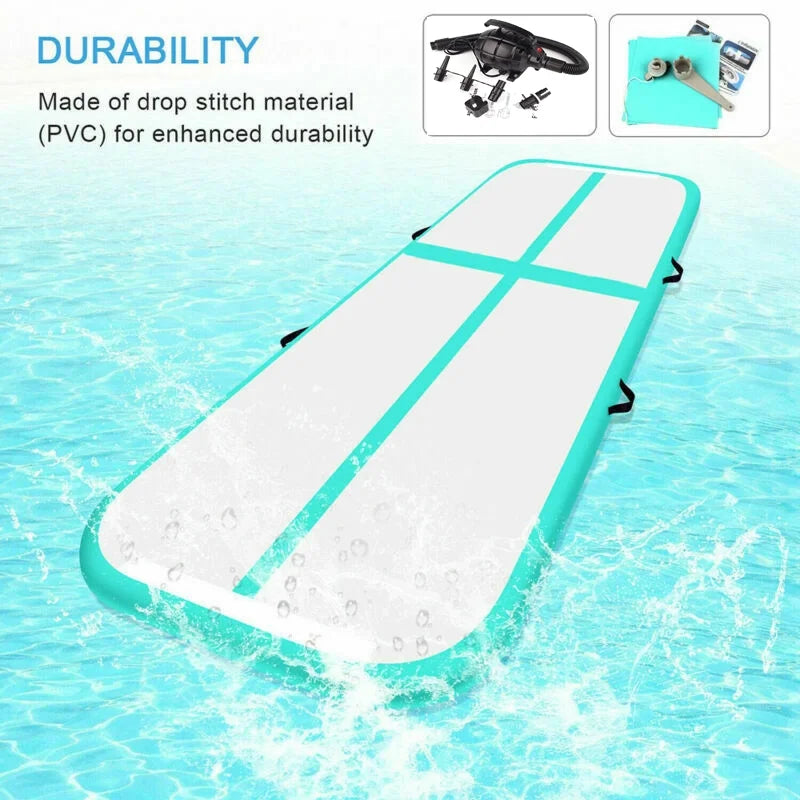 Fbsport Green 4m 1m 0.1m Inflatable Air Track Tumbling Gymnastic Mat Floor Home Training Yoga With Pump