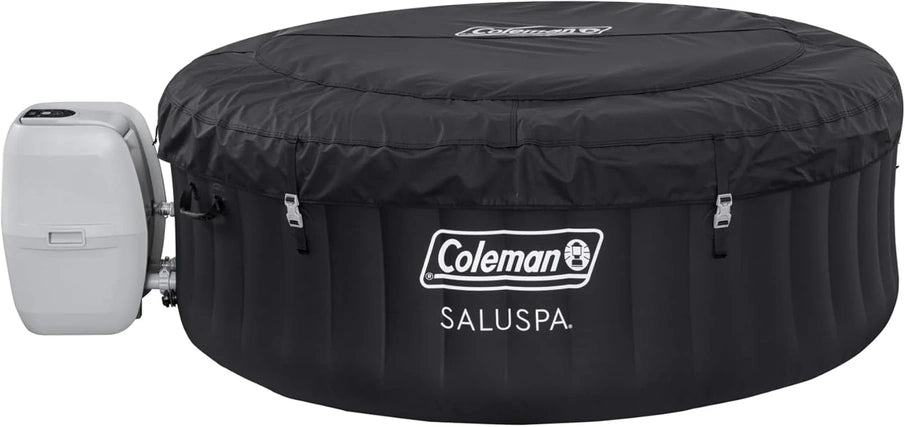Coleman SaluSpa Miami AirJet 2 To 4 Person Round Inflatable Hot Tub Portable Outdoor Spa With 120 Soothing AirJets And Insulated Cover, Black