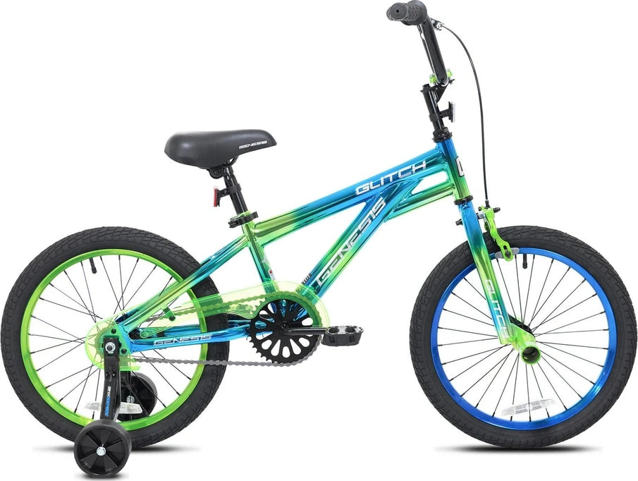 Genesis 18 Glitch Boys BMX Bike, Blue/Green