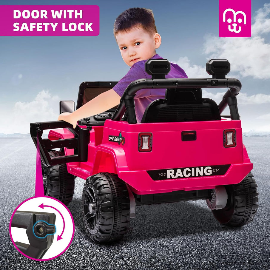 12V Kids Electric Ride On Truck Car Remote Control, Twin 35W Motors 3.5MPH Max Speed, Bluetooth USB Music Player