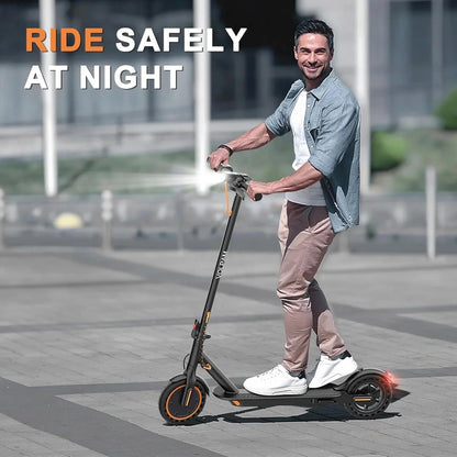 Electric Scooter, 350W/500W Powerful Motor, 8.5 In./10 In. Solid Rubber Tires, 19/22 Mph, 28/21/12 Mile Range, Dual Brakes