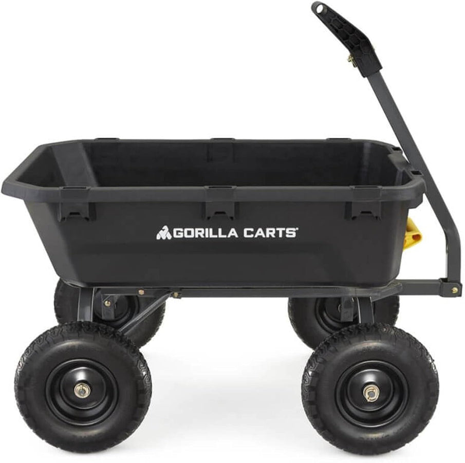 7GCG-NF Heavy-Duty Poly Dump Garden Cart With No-Flat Tires, 7 Cu. Ft., 1200-Pound Capacity, Black