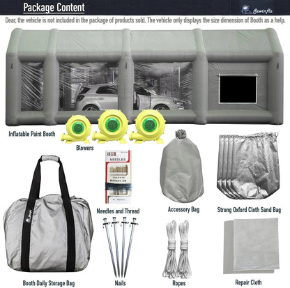 30x20x13Ft Inflatable Paint Booth With Blowers And Air Filter System, Professional Spray Tent