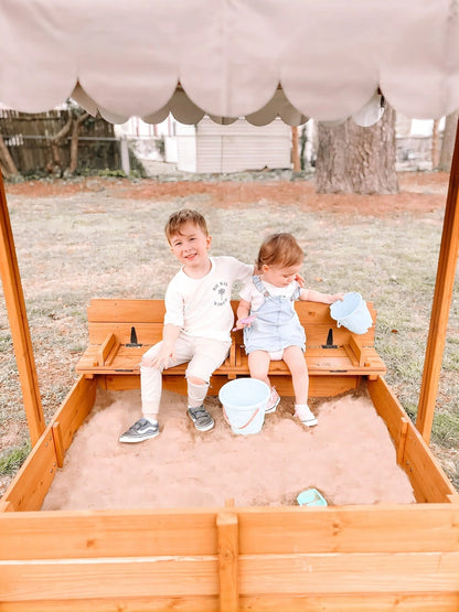 Morgete 47 In. Outdoor Sandbox For Kids With Lid And Bench, Wooden Sand Play Toys Center
