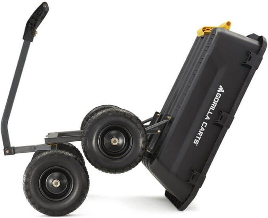 7GCG-NF Heavy-Duty Poly Dump Garden Cart With No-Flat Tires, 7 Cu. Ft., 1200-Pound Capacity, Black