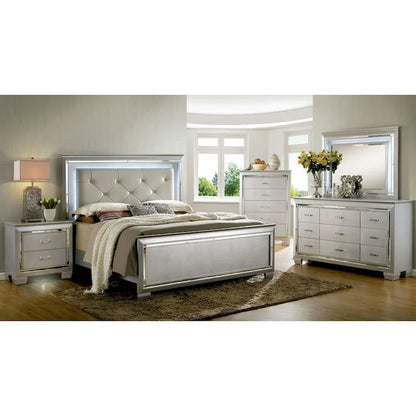 Ruff Crocodile Contemporary Wood 9-Drawer 2-piece Dresser And Mirror Set By Furniture Of America