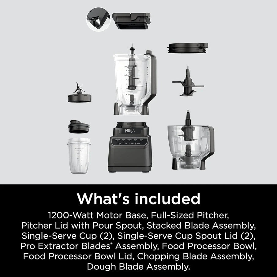 Ninja Mega Kitchen System 1500 Watt 72 Ounce Full Size Blender And 8 Cup Food Processor