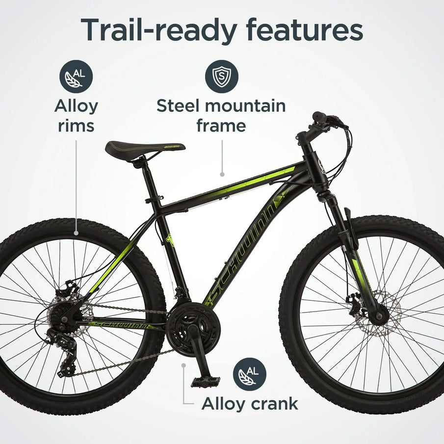 Schwinn Sidewinder Mountain Bike. 26-inch Wheels. 21 Speeds. Mens Style. Black