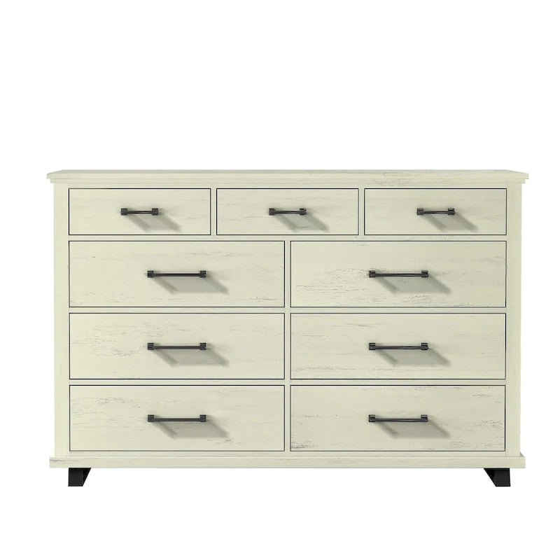 Farmhouse 4-Piece Bedroom Set, 2 Nightstand, 1 Chest And 1 Dresser