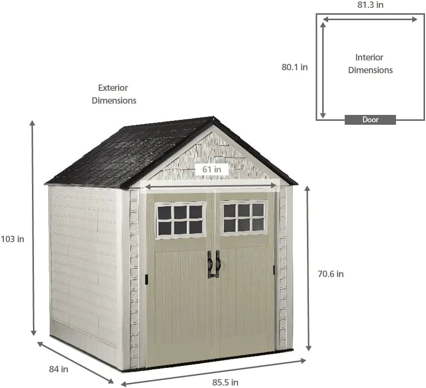 Rubbermaid Resin Outdoor Storage Shed With Floor