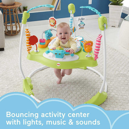 Fisher-Price Baby Bouncer Fitness Fun Folding Jumperoo Infant Activity Center With Lights And Music. Unisex