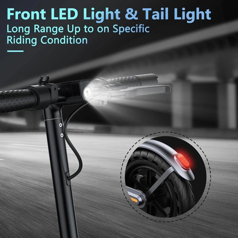 Electric Scooter, 350W/500W Powerful Motor, 8.5 In./10 In. Solid Rubber Tires, 19/22 Mph, 28/21/12 Mile Range, Dual Brakes