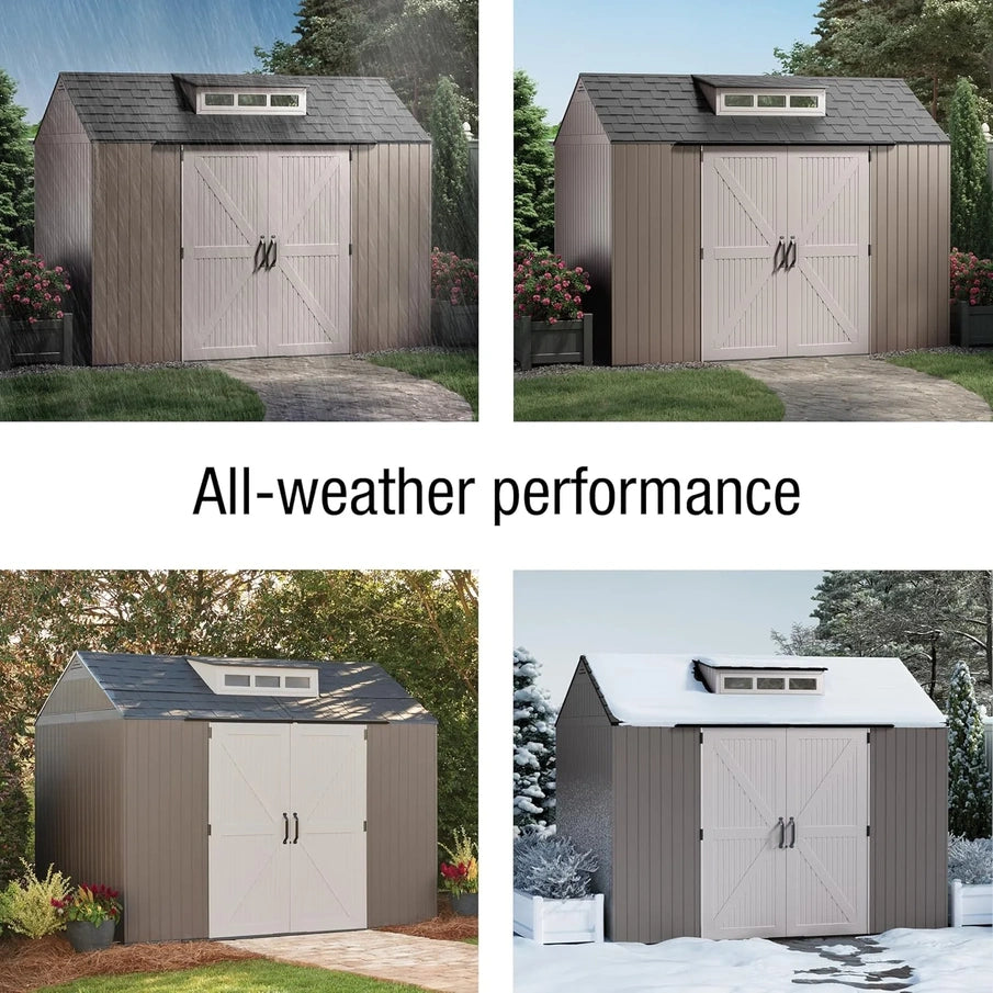 Rubbermaid Resin Outdoor Storage Shed With Floor