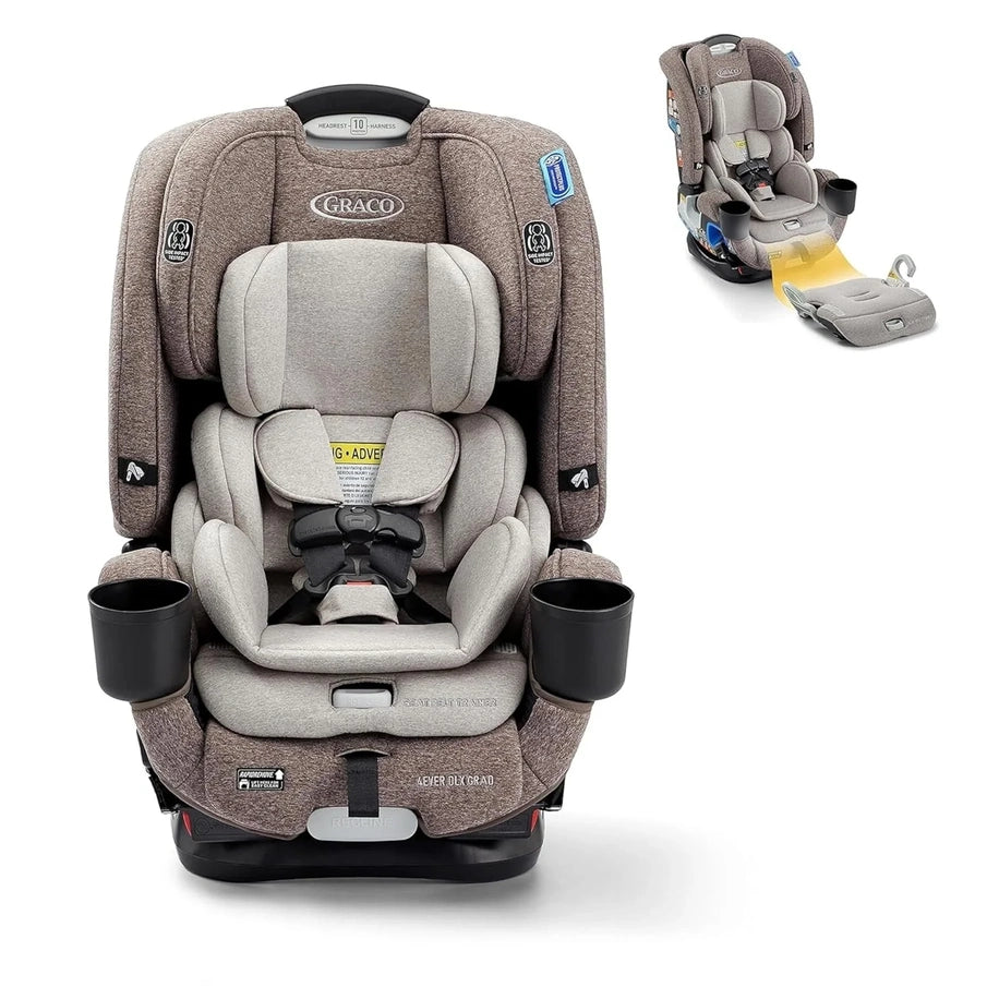 4Ever Dlx 4-in-1 Child Car Seat, Charlie, Car Seat For Babies And Toddlers, 10 Years Of Use, Rear-Facing, Forward-Facing And Booster Seat, Safe