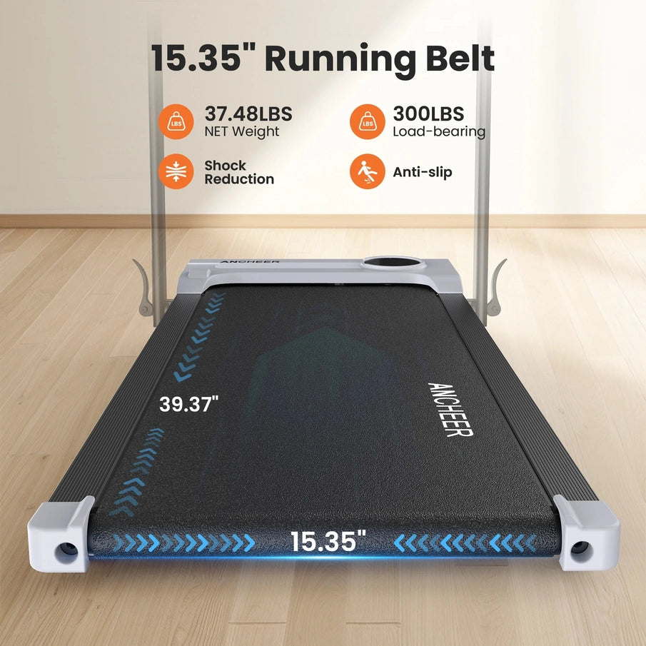 Ancheer Portable Folding Walking Pad 300lb, 7.5 MPH Under Desk Treadmill With Remote Control And LED Display