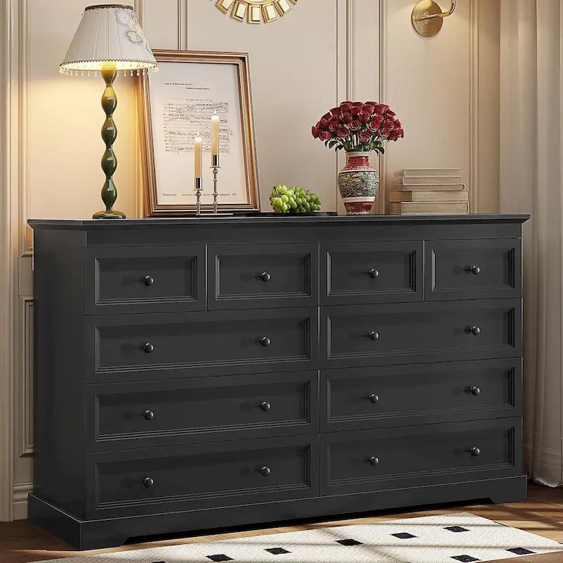 10 Drawers Dresser 55 Large Drawers Wood Dressers And Chest Of Drawers