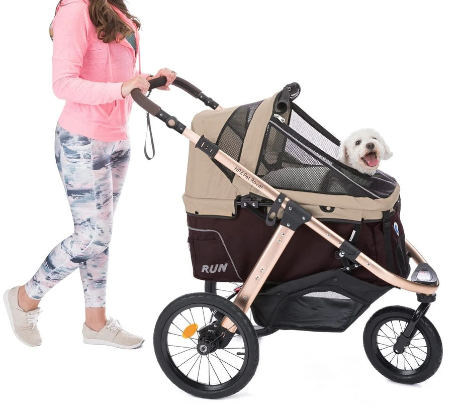 Jogging Sports Stroller With Comfort Rubber Wheels/Zipper-Less Entry/1-Hand Quick Fold/Aluminum Frame For Small/Medium Dogs, Cats And Pets, Green Camo