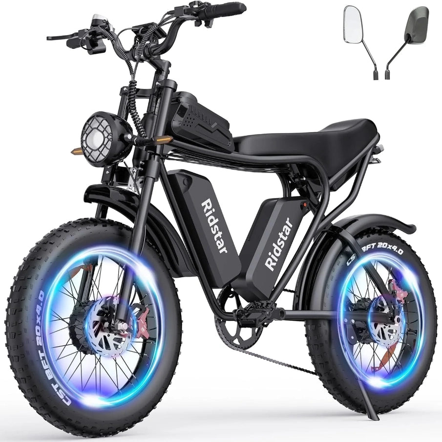 Electric Bike Q20, 2000W, 52V, 30-180 Miles All-Terrain Fat Tire E-Bike For Adults