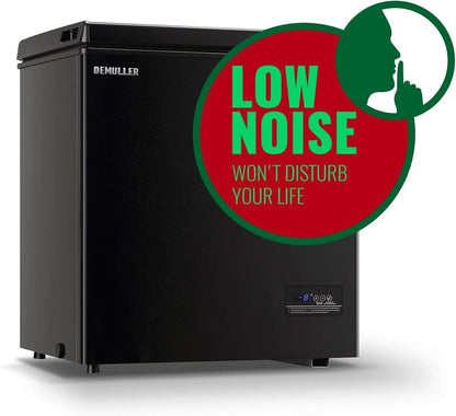 Chest Freezer 5.0Cubic Feet Deep Freezer Freestanding Freezers With 2 Removable Stainless Steel Basket