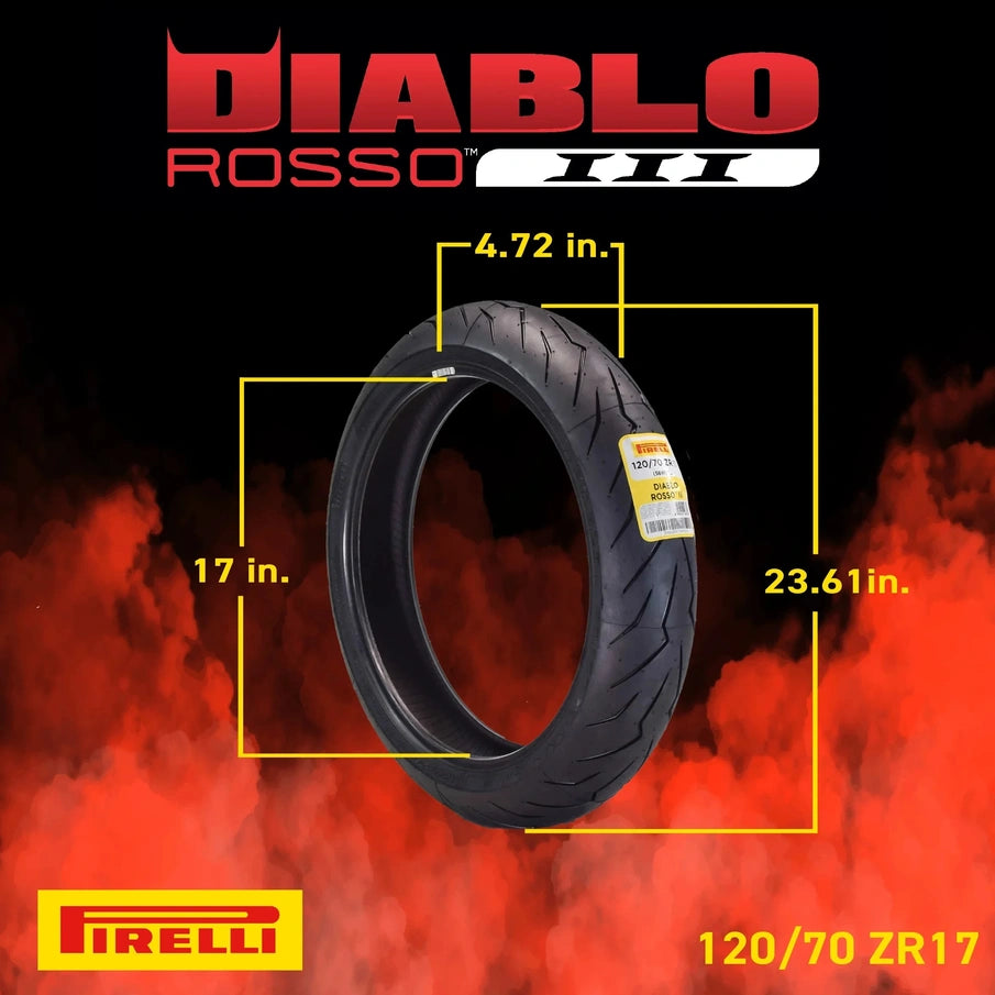 Pirelli Diablo Rosso III 120/70ZR17 Front And 240/45 ZR17 Rear Tire With Keychain