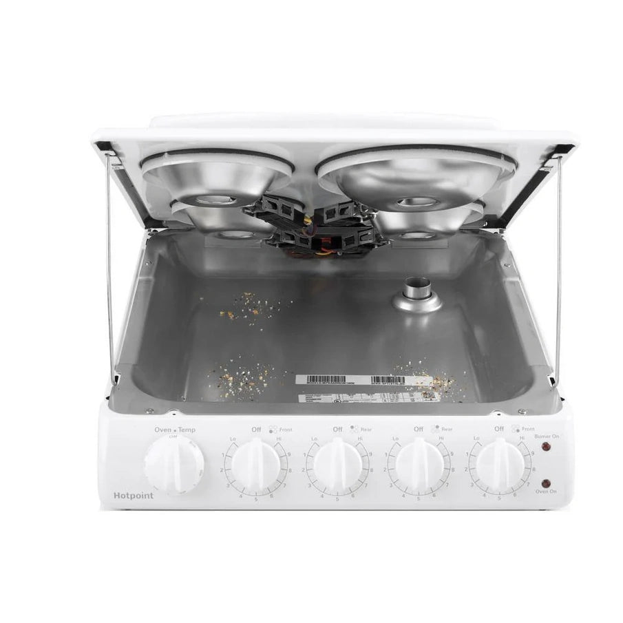 20-inch Electric Oven With 4 Cooking Zones, Freestanding, In White