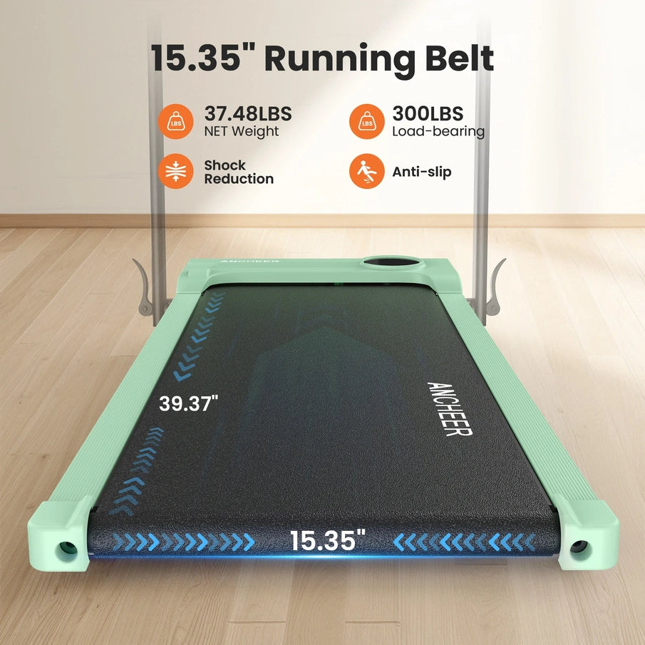 Ancheer Portable Folding Walking Pad 300lb, 7.5 MPH Under Desk Treadmill With Remote Control And LED Display