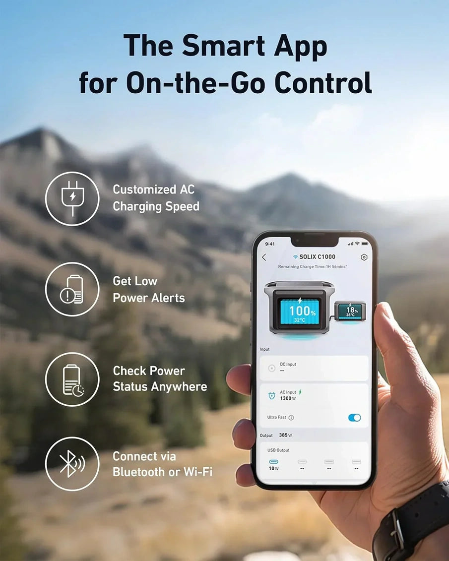 Portable Power Station 1800W, 2400W Peak Solar Generator 58 Minutes To Fully Charge