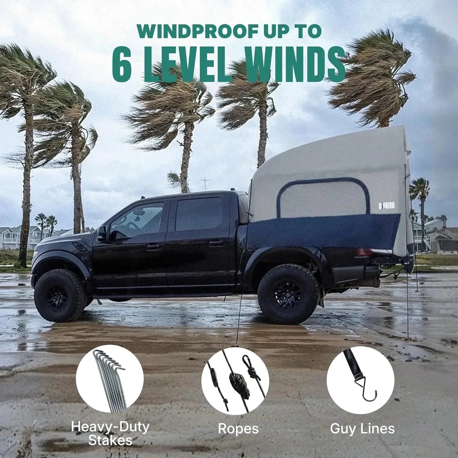 Truck Bed Tent 5.5 Ft.-8 Ft. Suitable For 2 Plus 1 People Family Inflatable Pickup Truck Tent