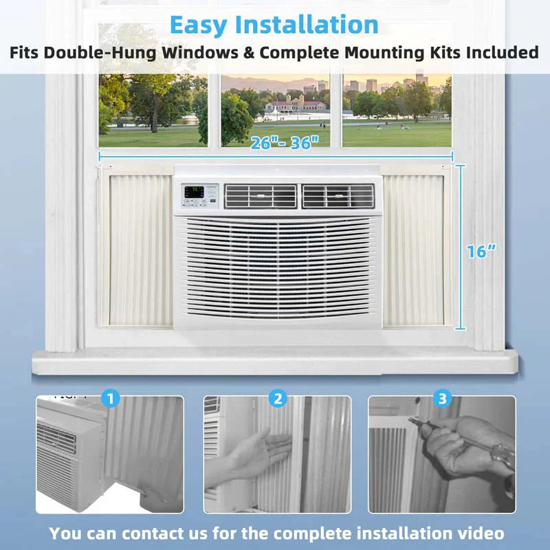 10000 Btu Quiet Window Air Conditioner With Remote Amp Eco Mode Energy Star Certified 3-in-1 Window Ac Unit With Dehumidifier
