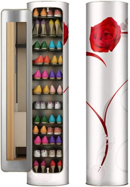 Large-Capacity Multi-Layer Rotating Disinfection Shoe Cabinet With Mirror Plus Deodorizer