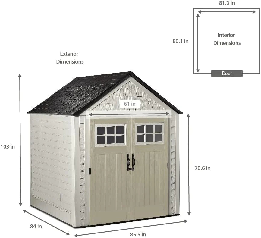 Rubbermaid Resin Outdoor Storage Shed With Floor
