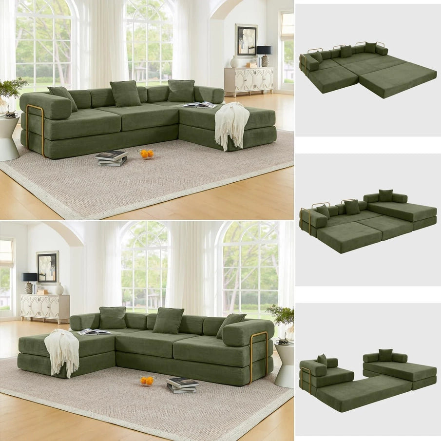 Hanxin 78 In. Convertible Sleeper Sofa Bed, Folding Floor Mattress Couch
