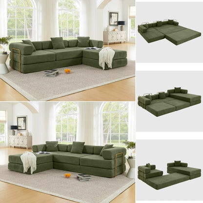 Hanxin 78 In. Convertible Sleeper Sofa Bed, Folding Floor Mattress Couch