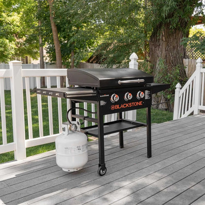 28 In. Blackstone Griddle 2080 With Hood XL Griddle Original 3-Burner Outdoor Flat Top Grill, With Blackstone Griddle Accessories, Seasoning