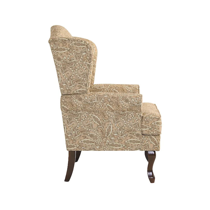 2 Set Traditional Wingback Accent Chairs Upholstered Armchair