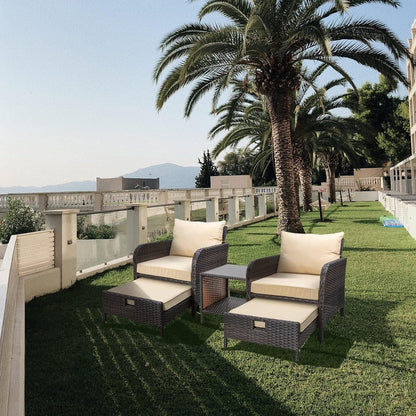 Leveleve Balcony Furniture 5 Piece Patio Conversation Set