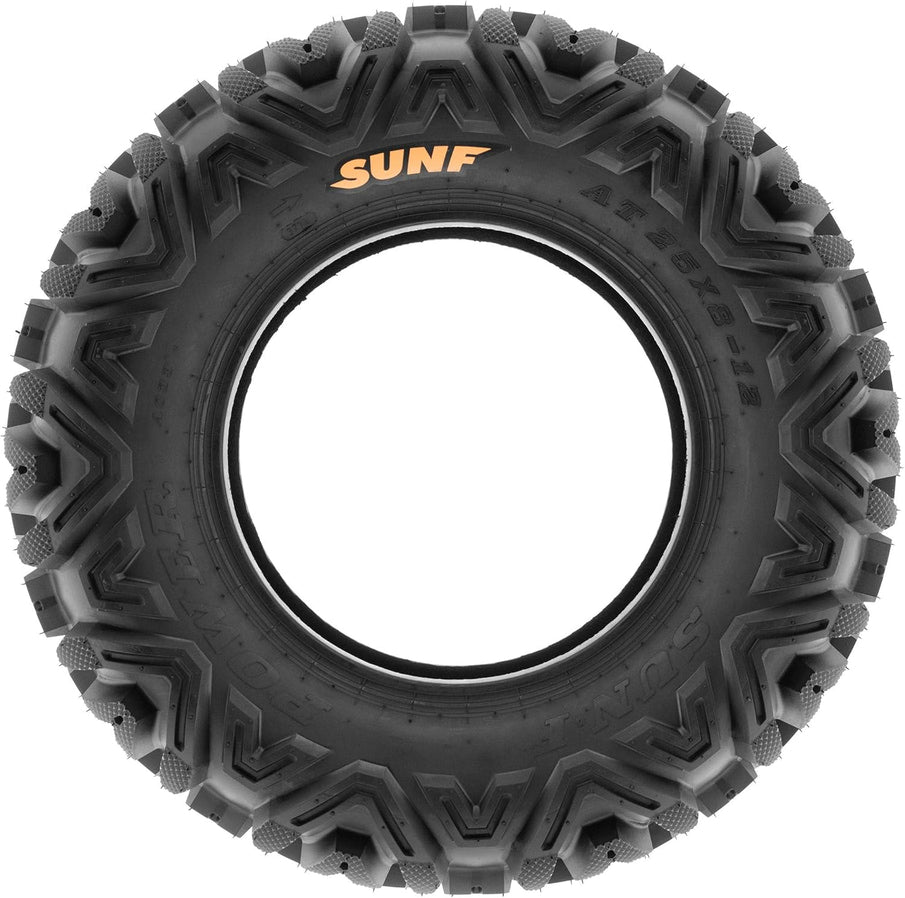 Set Of 4 ATV UTV All-Terrain Tires 25x8-12 Front And 25x10-12 Rear, 6 Pr, Tubeless A033