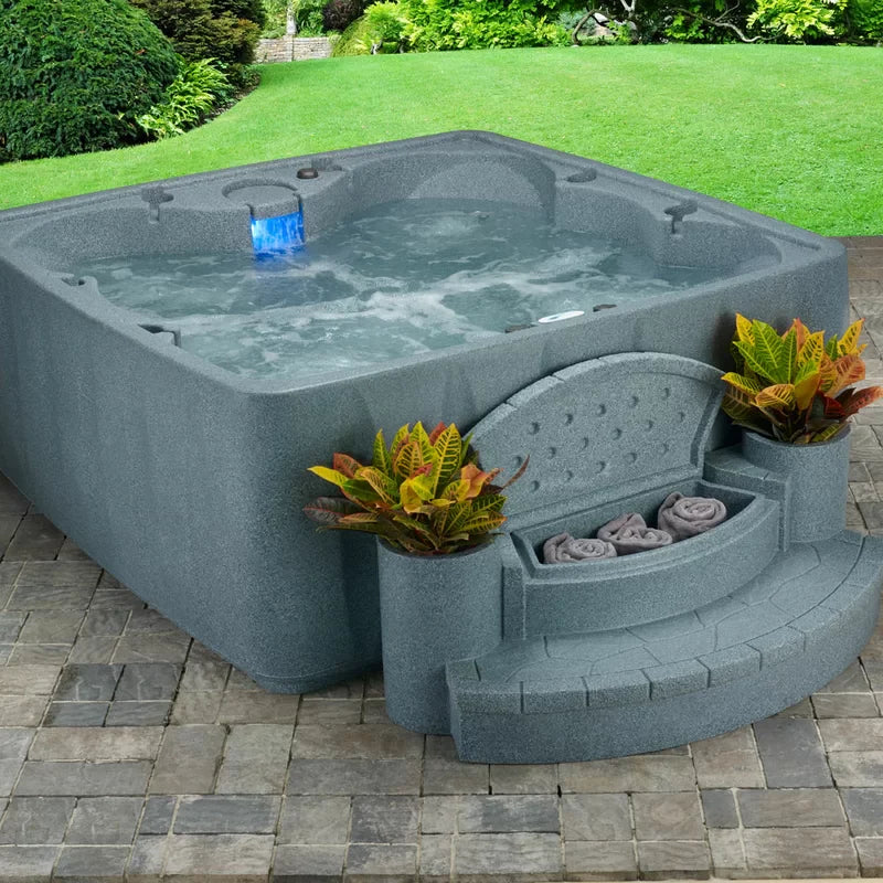 AquaRest Spas 6-Person Plug-and-Play Hot Tub, 29-Jet Square Design With Ozonator