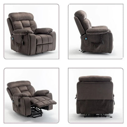 Large Electric Massage Lift Recliner With Heat, Hidden Cup Holder