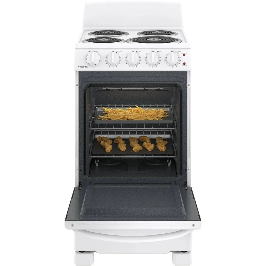 20-inch Electric Oven With 4 Cooking Zones, Freestanding, In White