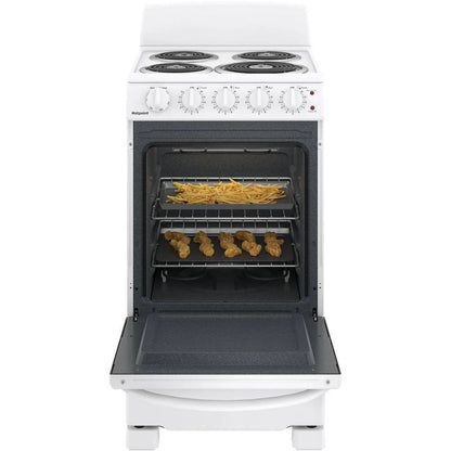 20-inch Electric Oven With 4 Cooking Zones, Freestanding, In White