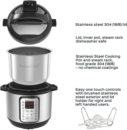 9-in-1 Multicooker, Pressure Cooker, Slow Cook, Rice Maker, Steamer, Sauté, Yogurt, Warmer And Sterilizer, Includes App With Over 800 Recipes