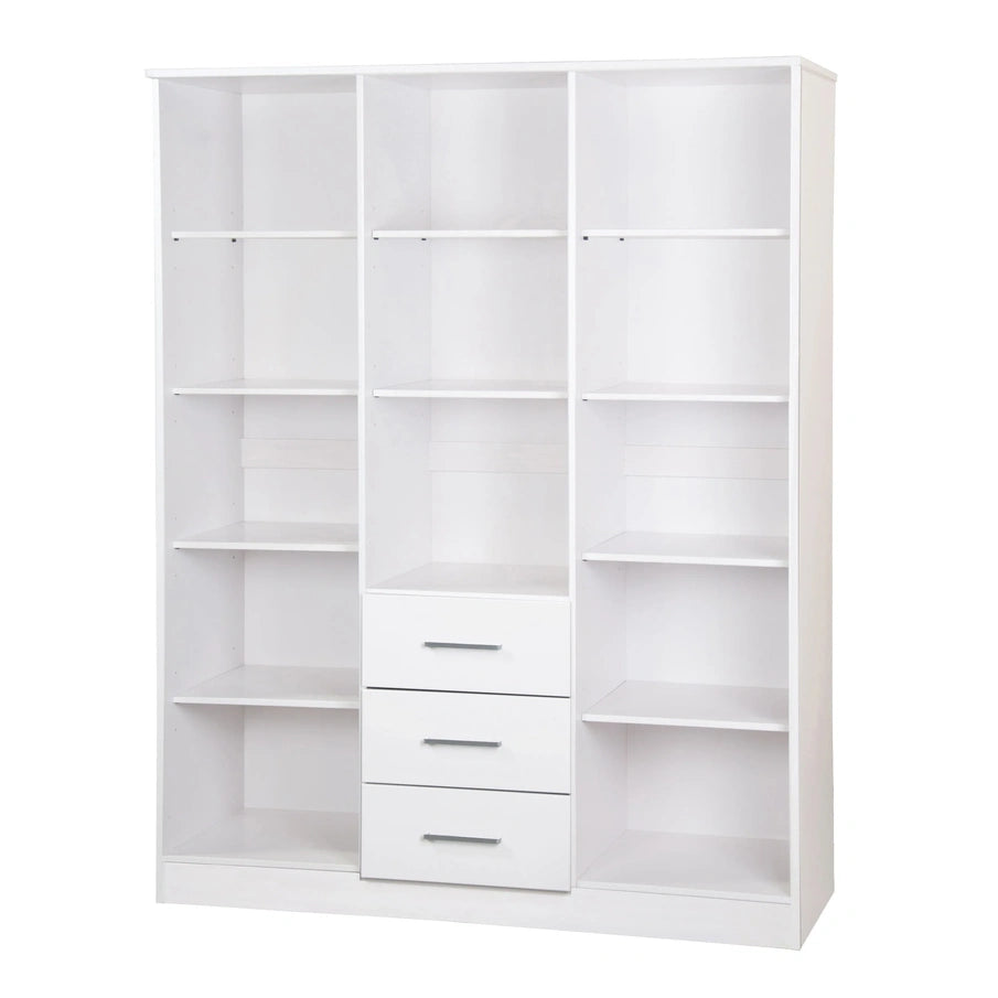 Palace Imports 100% Solid Wood Cosmo 3-Door Wardrobe Armoire With Solid Wood Or Mirrored Doors