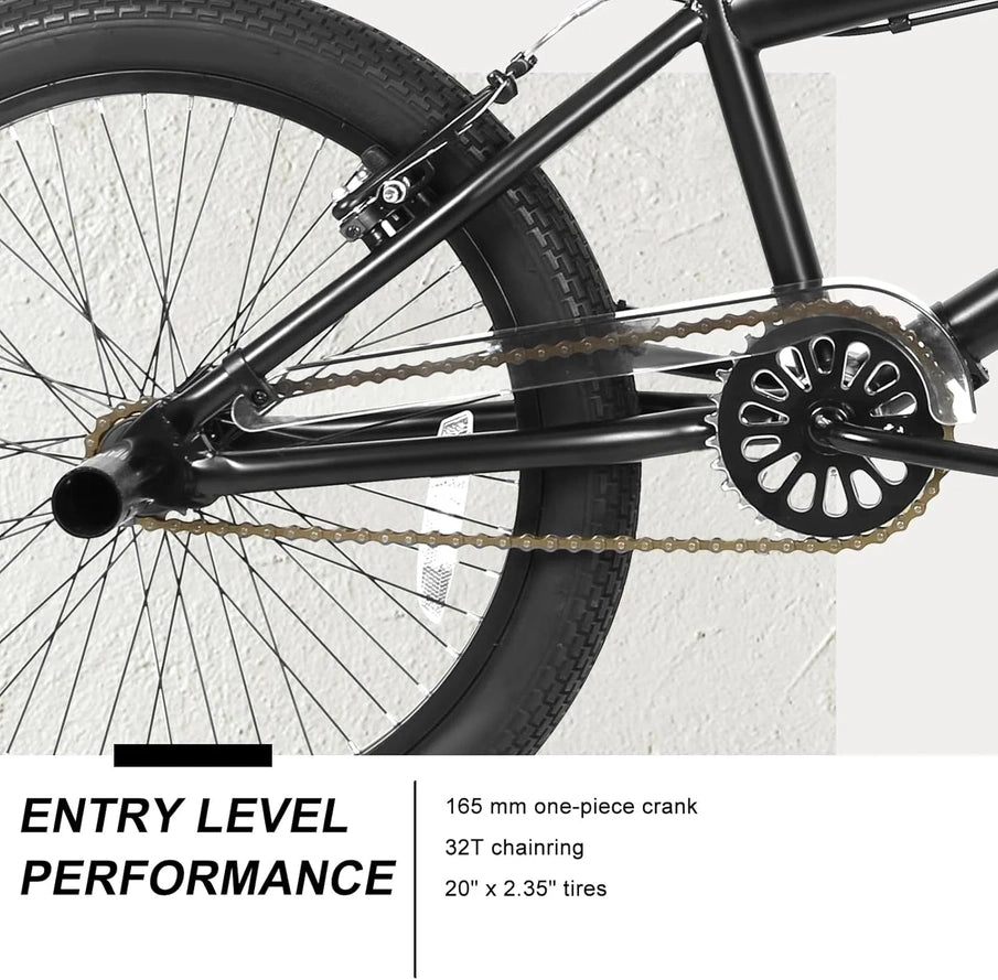 Weize Freestyle BMX Bicycle 20 In. Stunt Bike For Kids And Adults Men And Women High Strength Steel Frame 360 Degree Rotor Freestyle