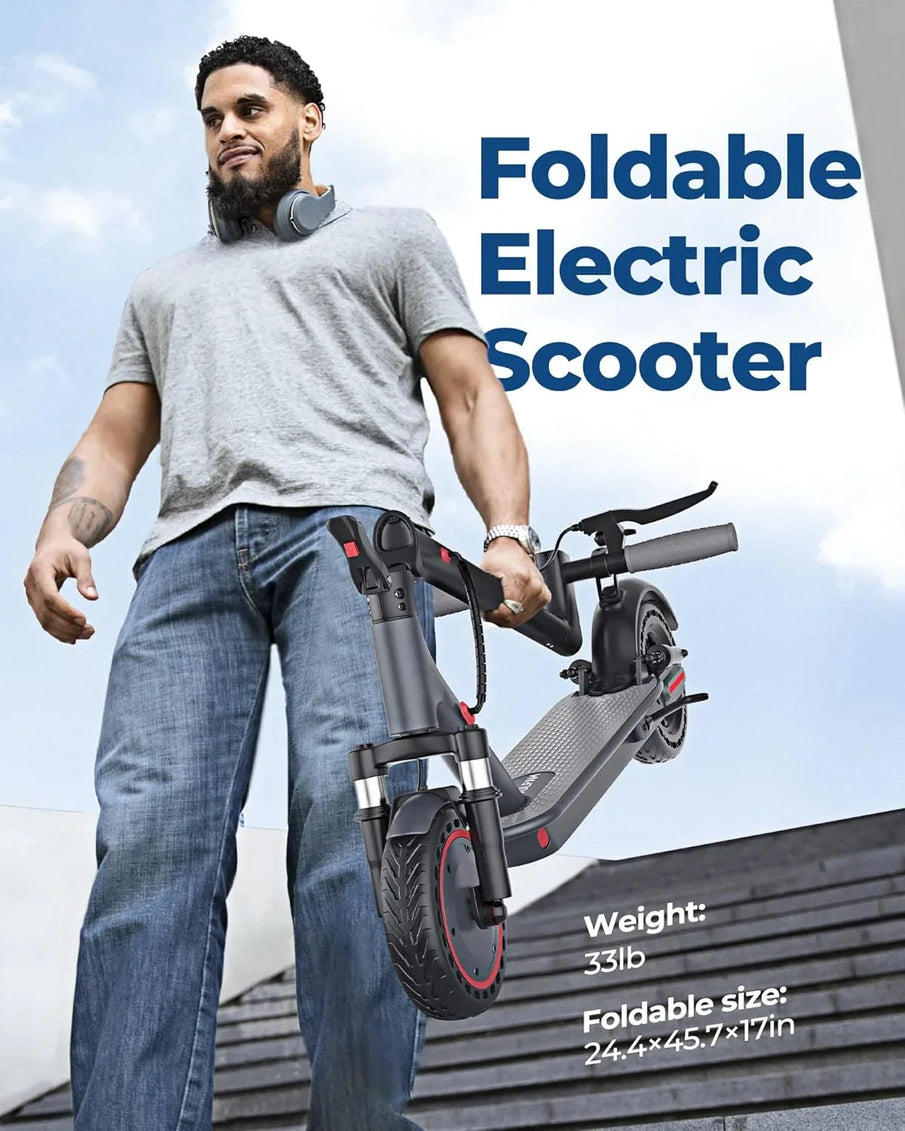 Electric Scooter 350W/500W Powerful Motor 8.5 In./10 In. Solid Tires 19/22Mph 28/21/12 Miles Range