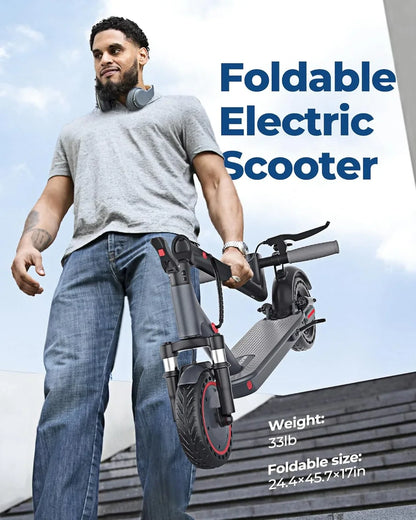 Electric Scooter 350W/500W Powerful Motor 8.5 In./10 In. Solid Tires 19/22Mph 28/21/12 Miles Range