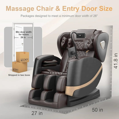 Massage Chair Full Body, Zero Gravity Massage Chair With 10 Fix Rollers, Heating, Foot Massage, Auto Modes, Bluetooth Speaker