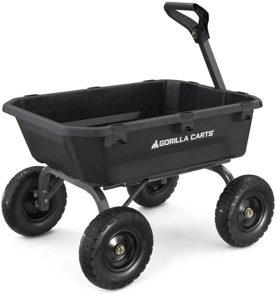 7GCG-NF Heavy-Duty Poly Dump Garden Cart With No-Flat Tires, 7 Cu. Ft., 1200-Pound Capacity, Black